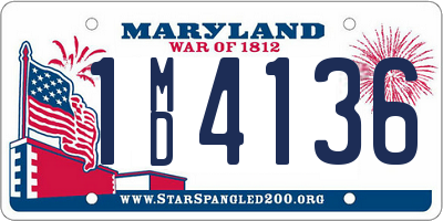 MD license plate 1MD4136