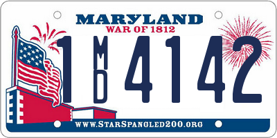 MD license plate 1MD4142