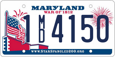 MD license plate 1MD4150