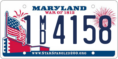 MD license plate 1MD4158