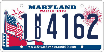 MD license plate 1MD4162