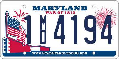 MD license plate 1MD4194