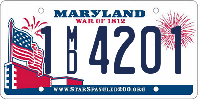 MD license plate 1MD4201