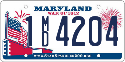 MD license plate 1MD4204