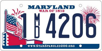 MD license plate 1MD4206