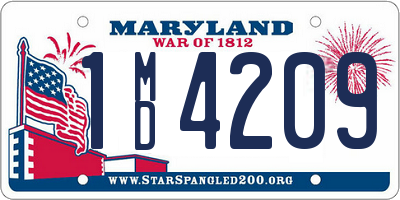 MD license plate 1MD4209