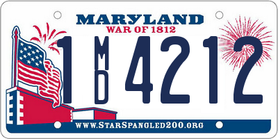 MD license plate 1MD4212