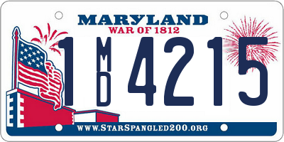 MD license plate 1MD4215