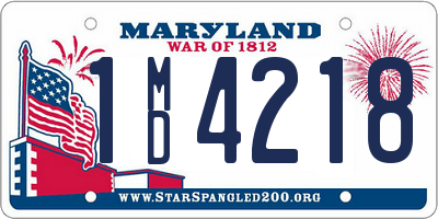 MD license plate 1MD4218