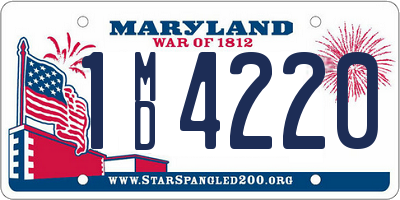 MD license plate 1MD4220