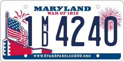 MD license plate 1MD4240