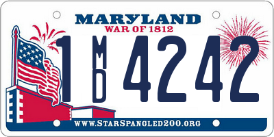 MD license plate 1MD4242