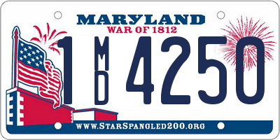 MD license plate 1MD4250