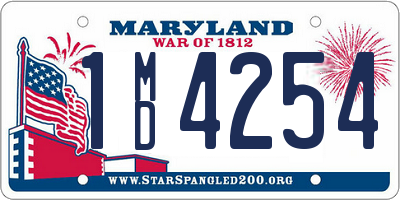 MD license plate 1MD4254