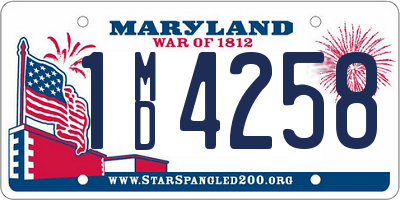 MD license plate 1MD4258