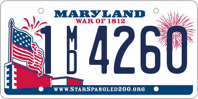 MD license plate 1MD4260