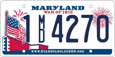 MD license plate 1MD4270