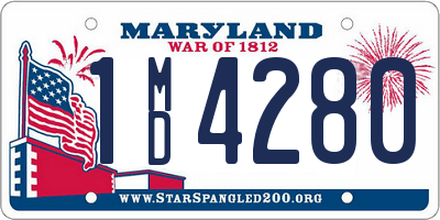MD license plate 1MD4280