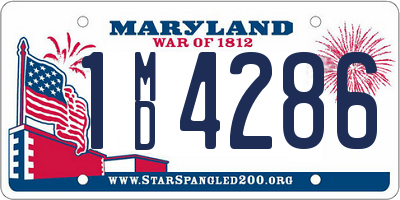 MD license plate 1MD4286