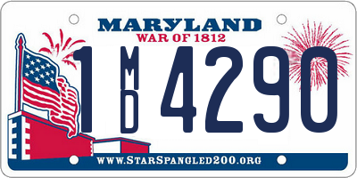 MD license plate 1MD4290