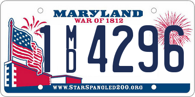 MD license plate 1MD4296