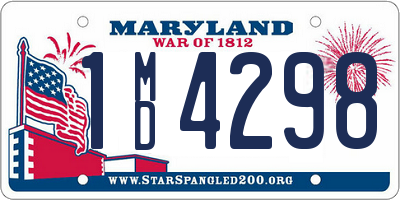 MD license plate 1MD4298