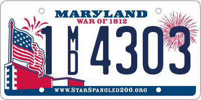 MD license plate 1MD4303