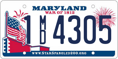 MD license plate 1MD4305