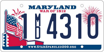 MD license plate 1MD4310