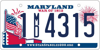 MD license plate 1MD4315