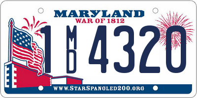 MD license plate 1MD4320