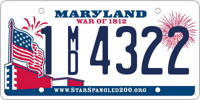 MD license plate 1MD4322