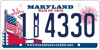 MD license plate 1MD4330