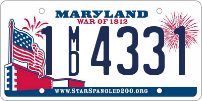 MD license plate 1MD4331