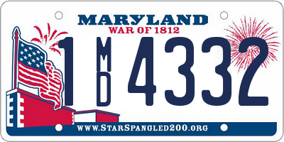 MD license plate 1MD4332