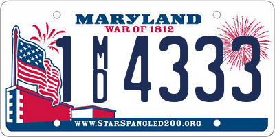 MD license plate 1MD4333