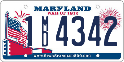 MD license plate 1MD4342