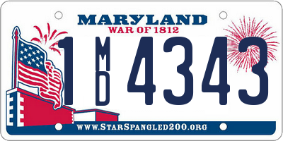 MD license plate 1MD4343