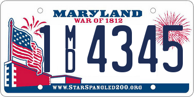 MD license plate 1MD4345