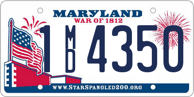 MD license plate 1MD4350