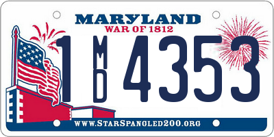 MD license plate 1MD4353