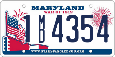 MD license plate 1MD4354