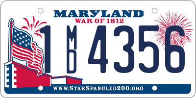 MD license plate 1MD4356