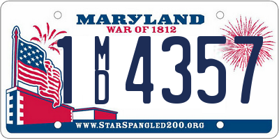 MD license plate 1MD4357