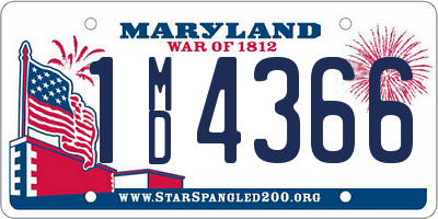 MD license plate 1MD4366