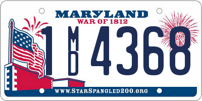 MD license plate 1MD4368