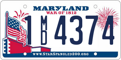 MD license plate 1MD4374