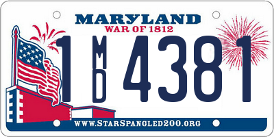 MD license plate 1MD4381