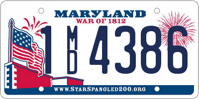 MD license plate 1MD4386