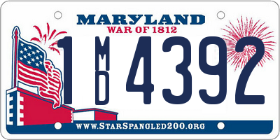 MD license plate 1MD4392